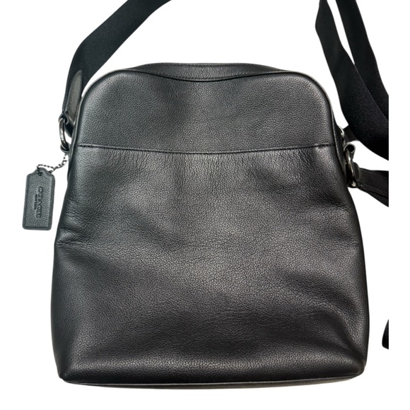 Like New Coach Black Houston Pebbled Leather Men's Crossbody Bag - Picture 9 of 9